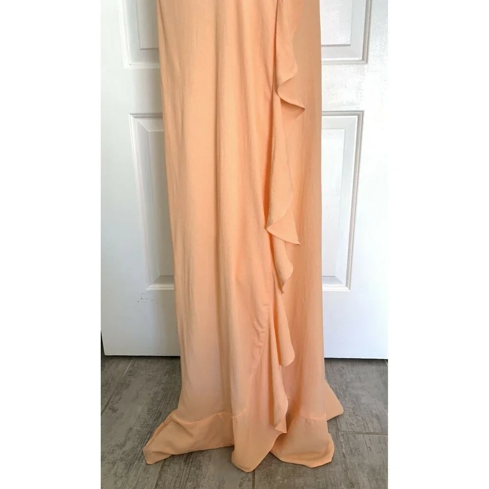 FLYNN SKYE Revolve Designer Los Angeles Orange Creamsicle Wrap Maxi NEW M - Picture 3 of 10